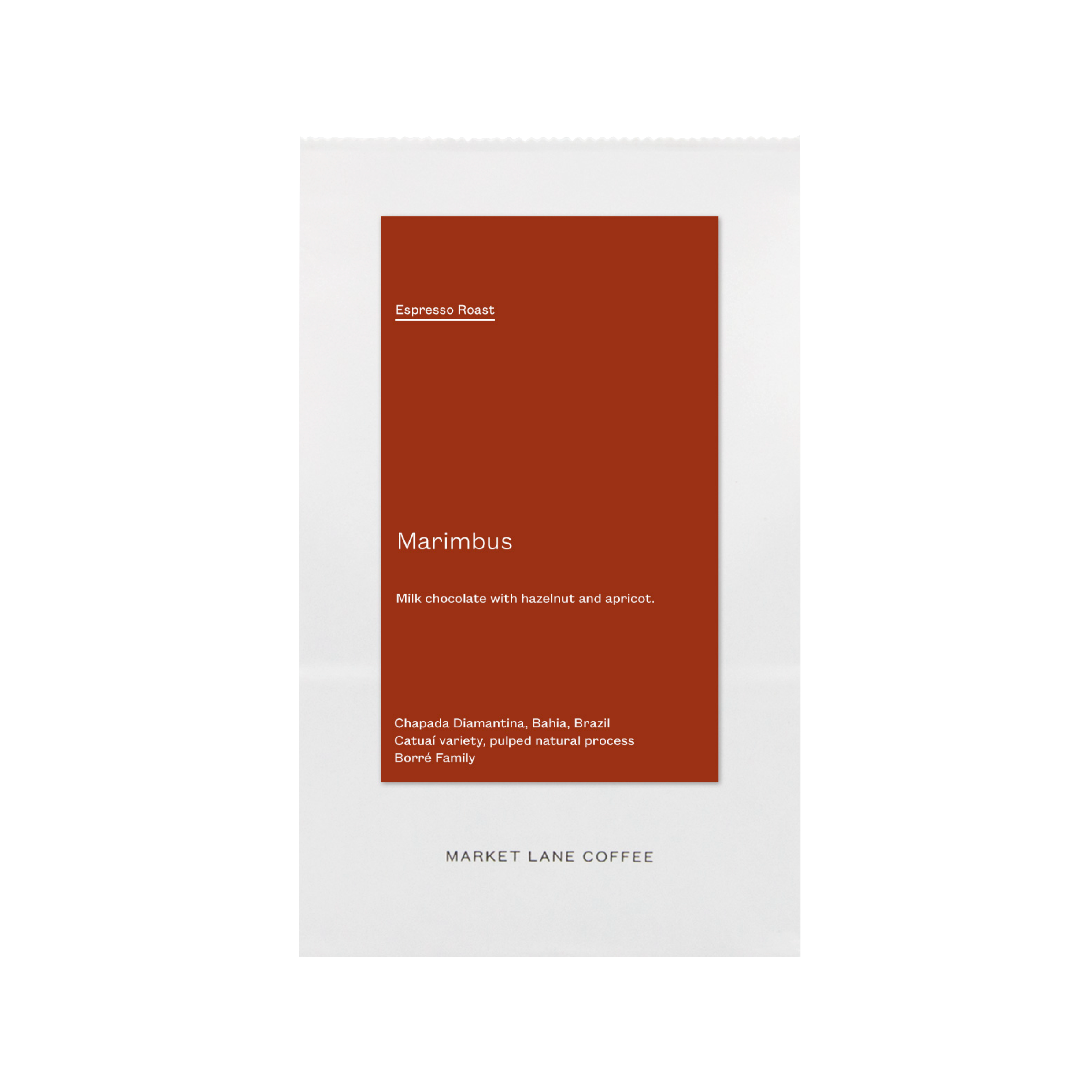 Noteworthy Selections Marimbus Espresso Bag image on white background.