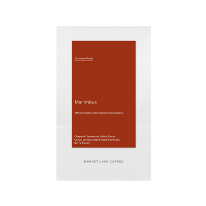 Noteworthy Selections Marimbus Espresso Bag image on white background.